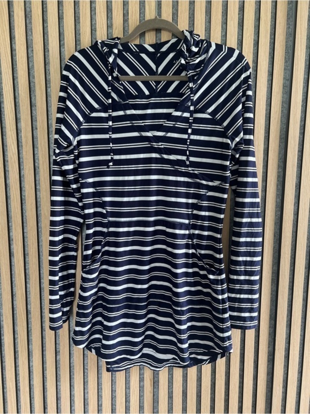 Athleta Navy and White Striped athletic dress - tennis dress - M